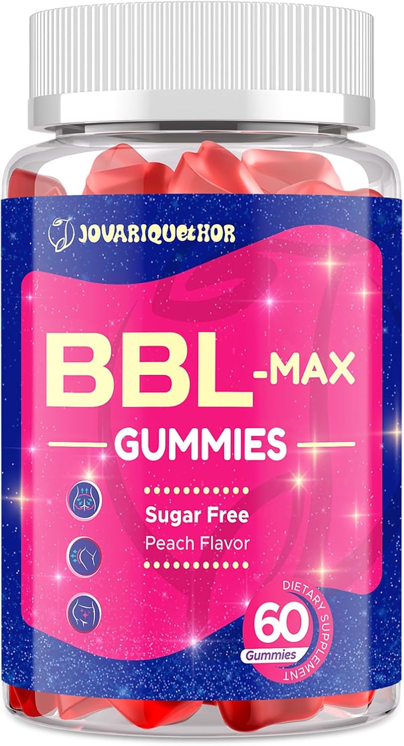 Women's BBL Booty Gummies with Multivitamins and Herbal Extracts - Peach Flavor - 60 Gummies