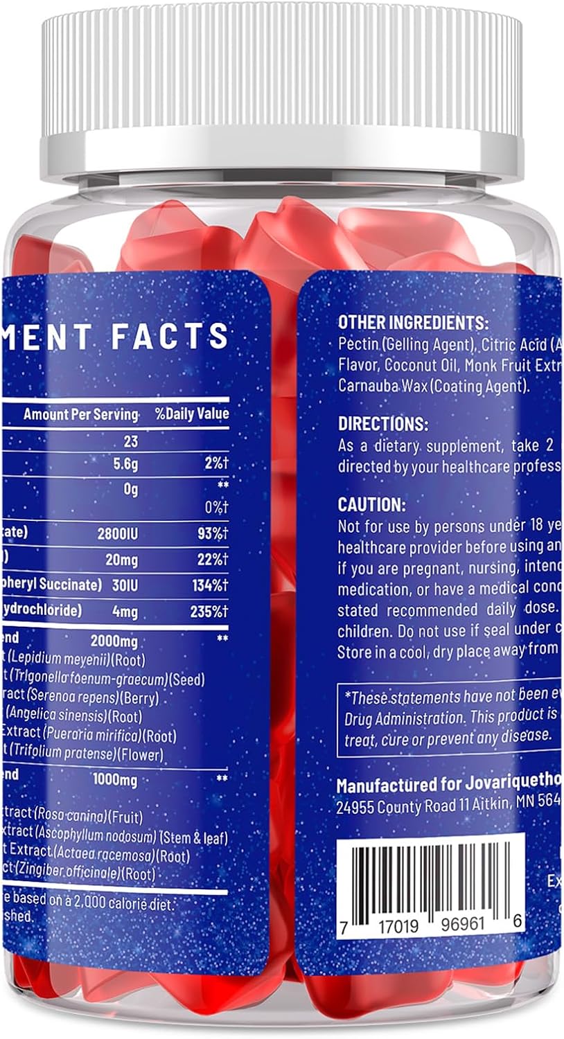 Women's BBL Booty Gummies with Multivitamins and Herbal Extracts - Peach Flavor - 60 Gummies