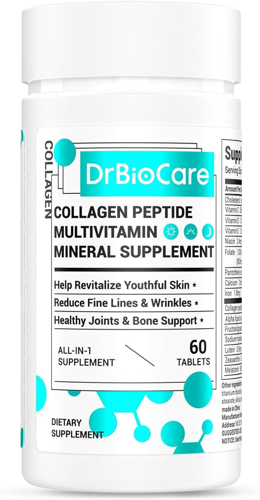 Women's Beauty Supplement with Collagen Peptides, Vitamin D3, Probiotics, Vitamin E, and B Complex - 60 Tablets