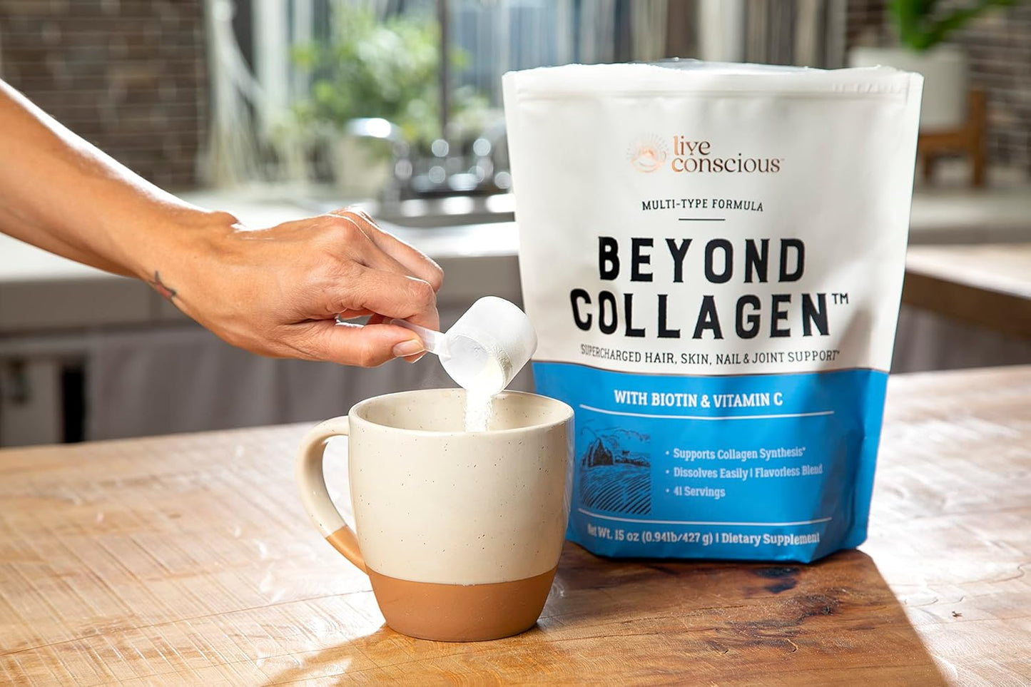 Women's Beyond Collagen Multi Collagen Powder - Types I, II, III, V & X, Keto Friendly with Biotin & Vitamin C - 41 Servings