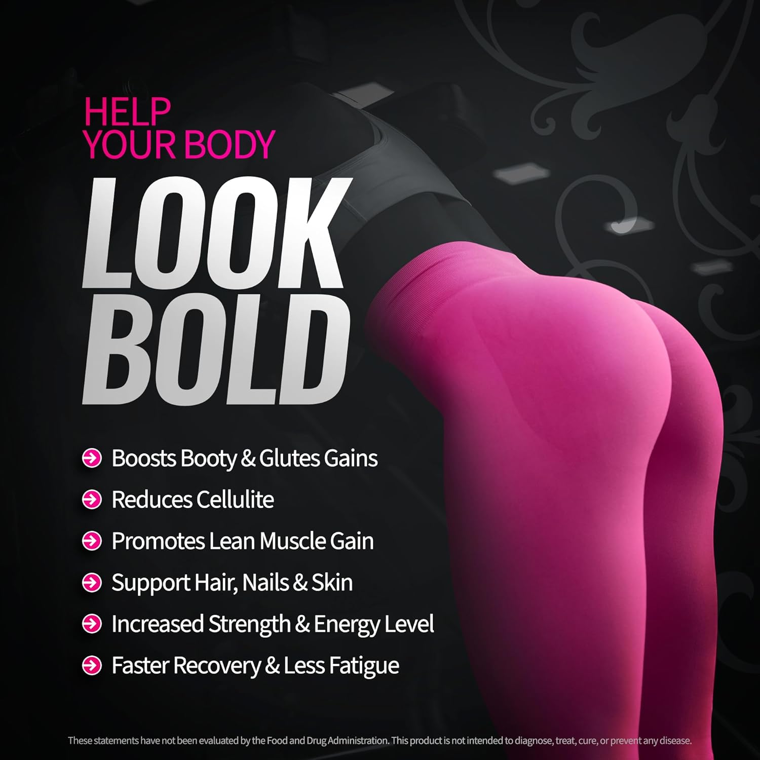 Women's Booty Gain & Cellulite Reduction Creatine Powder Supplement | Bold Buns | Vegan & Made in USA | Bloating-Free | Unflavored - 30 Servings