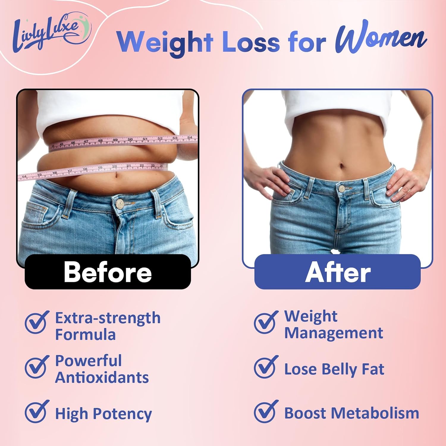 Women's Collagen Burn Powder - Belly Fat Burning & Metabolism Booster Supplement - 420g - LivLyLuxe