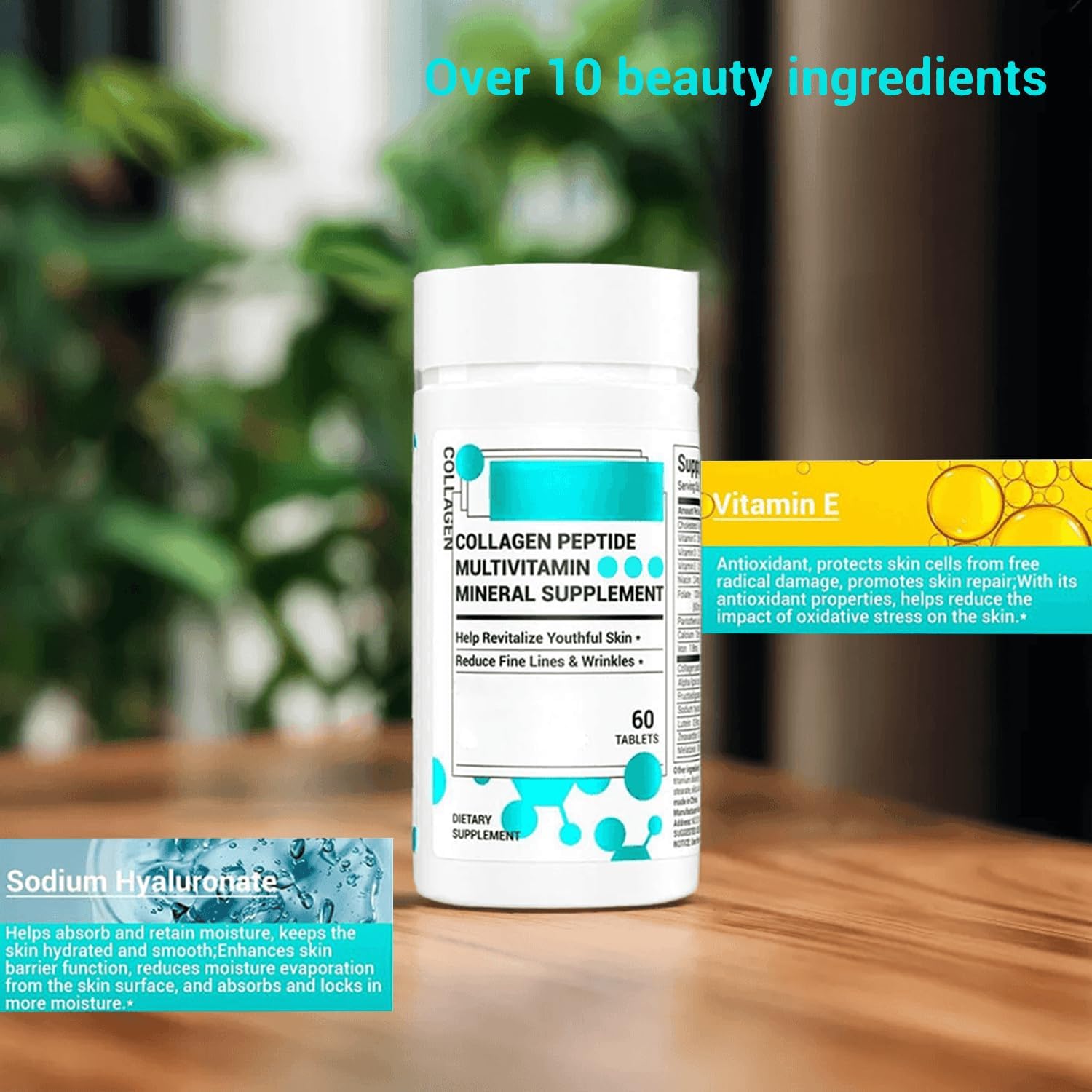 Women's Collagen Peptides Pills with Probiotics and Minerals - Collagen Peptide Supplement Tablets