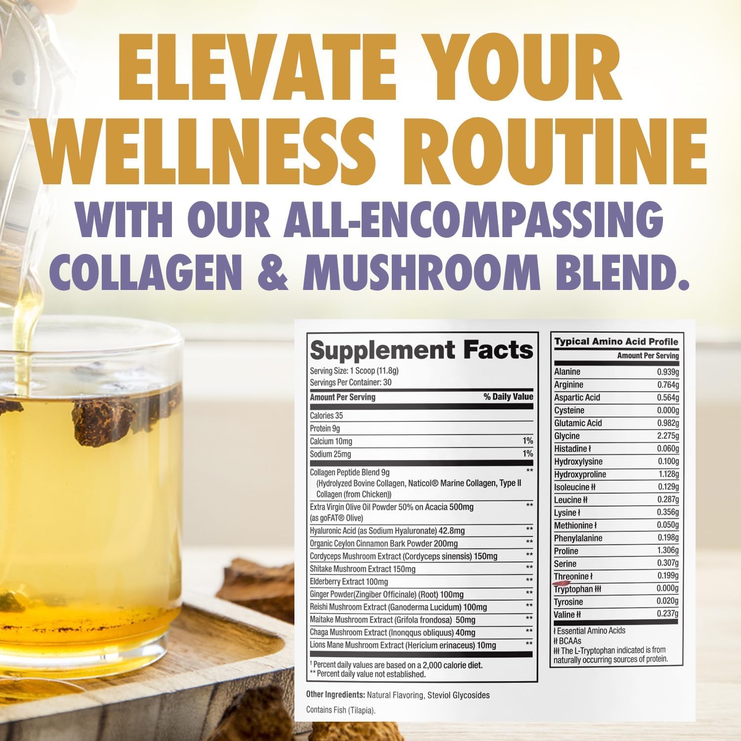 Women's Collagen Peptides Powder with Immune Boosting Mushroom Blend for Hair, Skin & Nails - Dr. Emil Nutrition