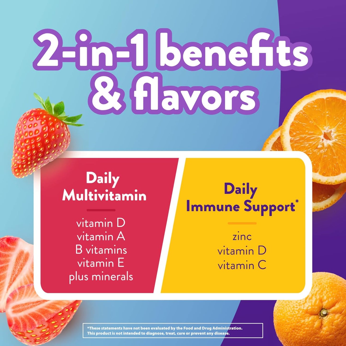 Women's Cranberry Gummies 500mg + Multi+ Immune Support Gummies with Vitamin C Zinc - 90 Count