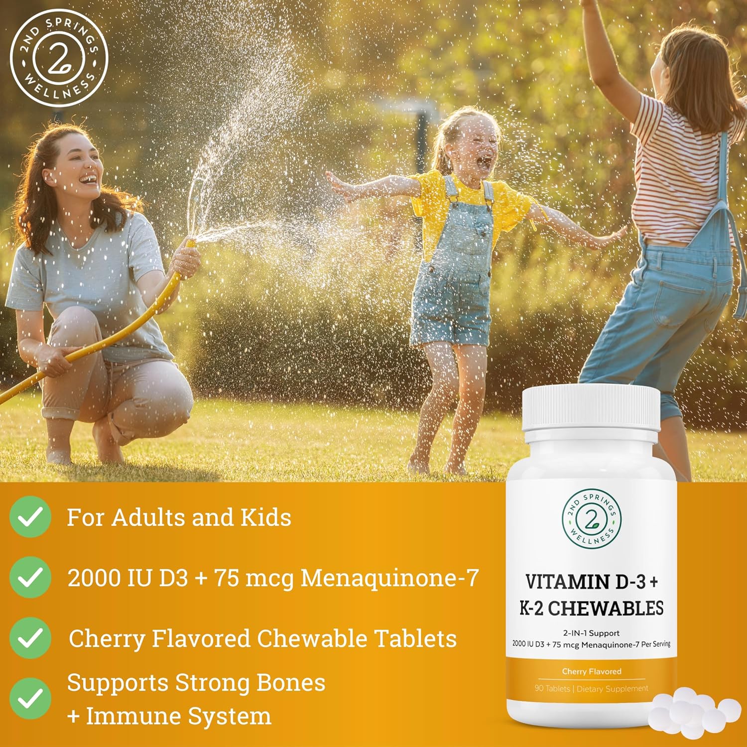 Women's Daily Essential Vitamins with Vitamin D3 & K2 Chewables - Bundle for Daily Health