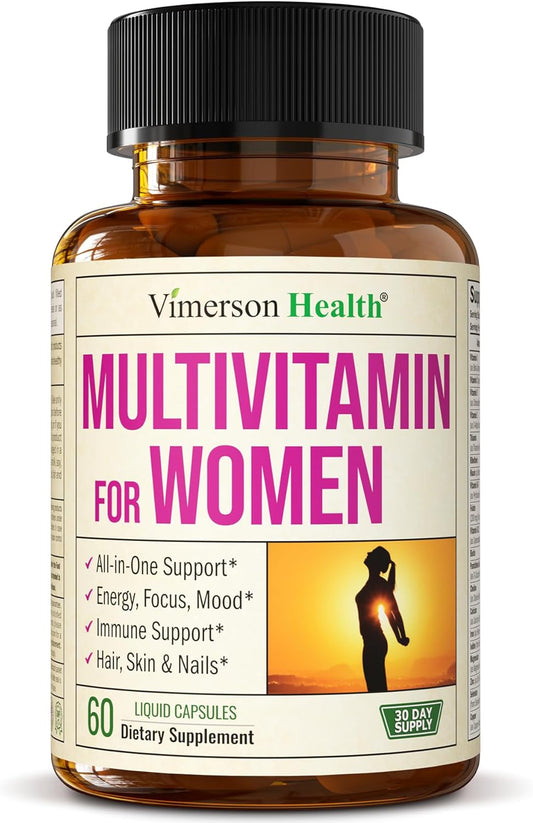 Women's Daily Multivitamin & Multimineral - Vitamins for Energy, Focus, & Health - 60 Liquid Capsules by Vimerson Health