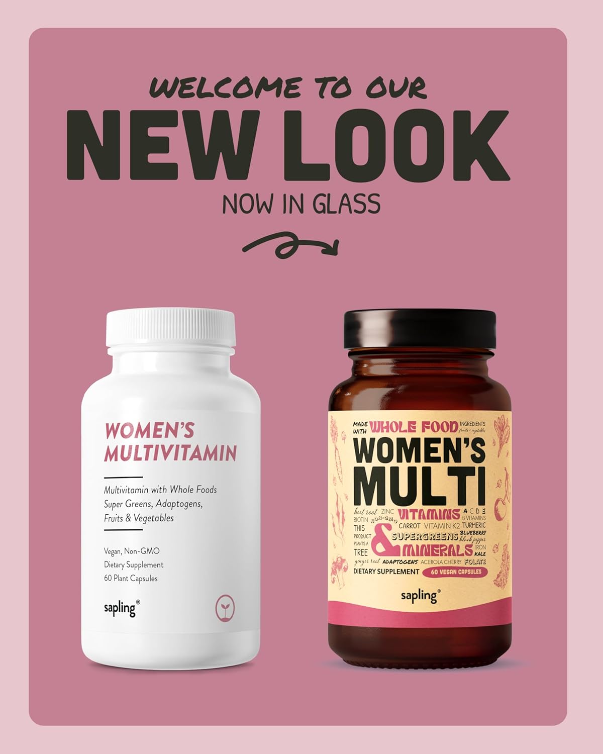 Women's Daily Multivitamin with Methylated B Complex, Vitamin B12, Folate, and Organic Whole Food Ingredients - Vegan, Non-GMO - 60 Capsules