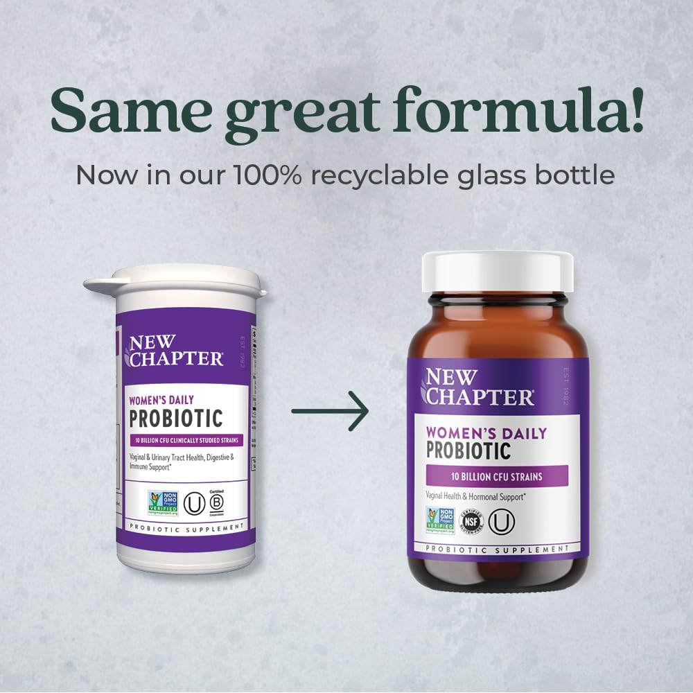 Women's Daily Probiotic Supplement - 30 Count, Vegan & Non-GMO Formula with Prebiotics - 1 Month Supply