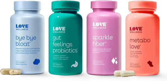 Women's Digestive Health Bundle | Bloating Relief, Fiber Supplement & Probiotic Combo Kit | Love Wellness Brand