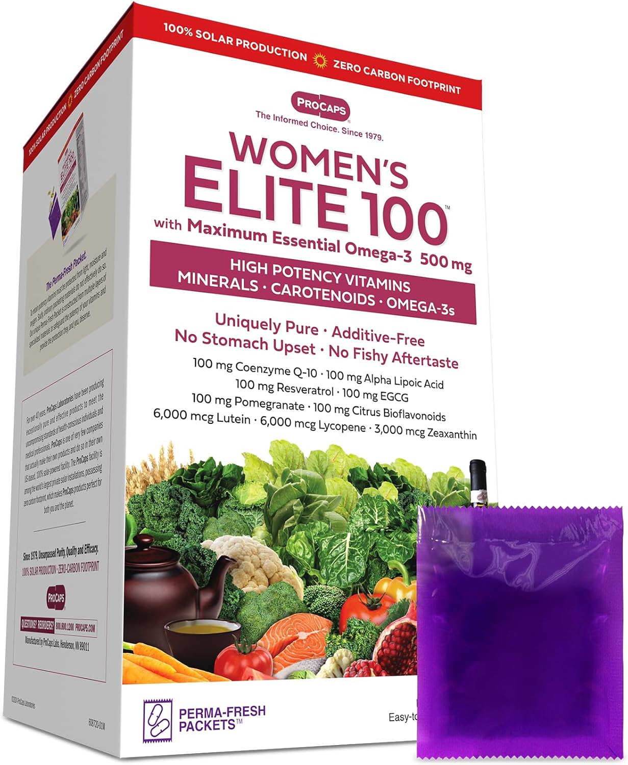 Women's Elite-100 Multivitamin with Maximum Omega-3 - 30 Packets - 40+ Nutrients, Vitamins, Minerals, Phytonutrients, Carotenoids - No Additives