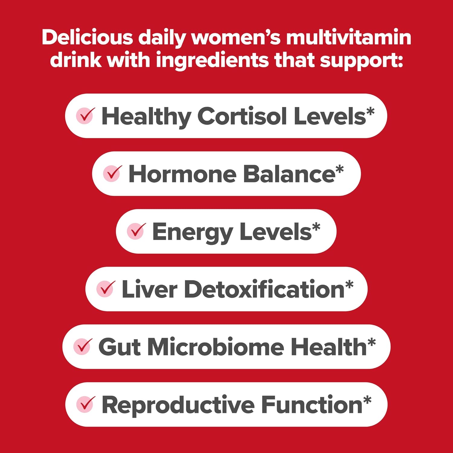 Women's Endocrine Superfood Powder with Rhodiola, DIM, and Red Superfoods - Supports Cortisol Levels, Hormonal Balance, Thyroid, and Gut Health - 25 Servings