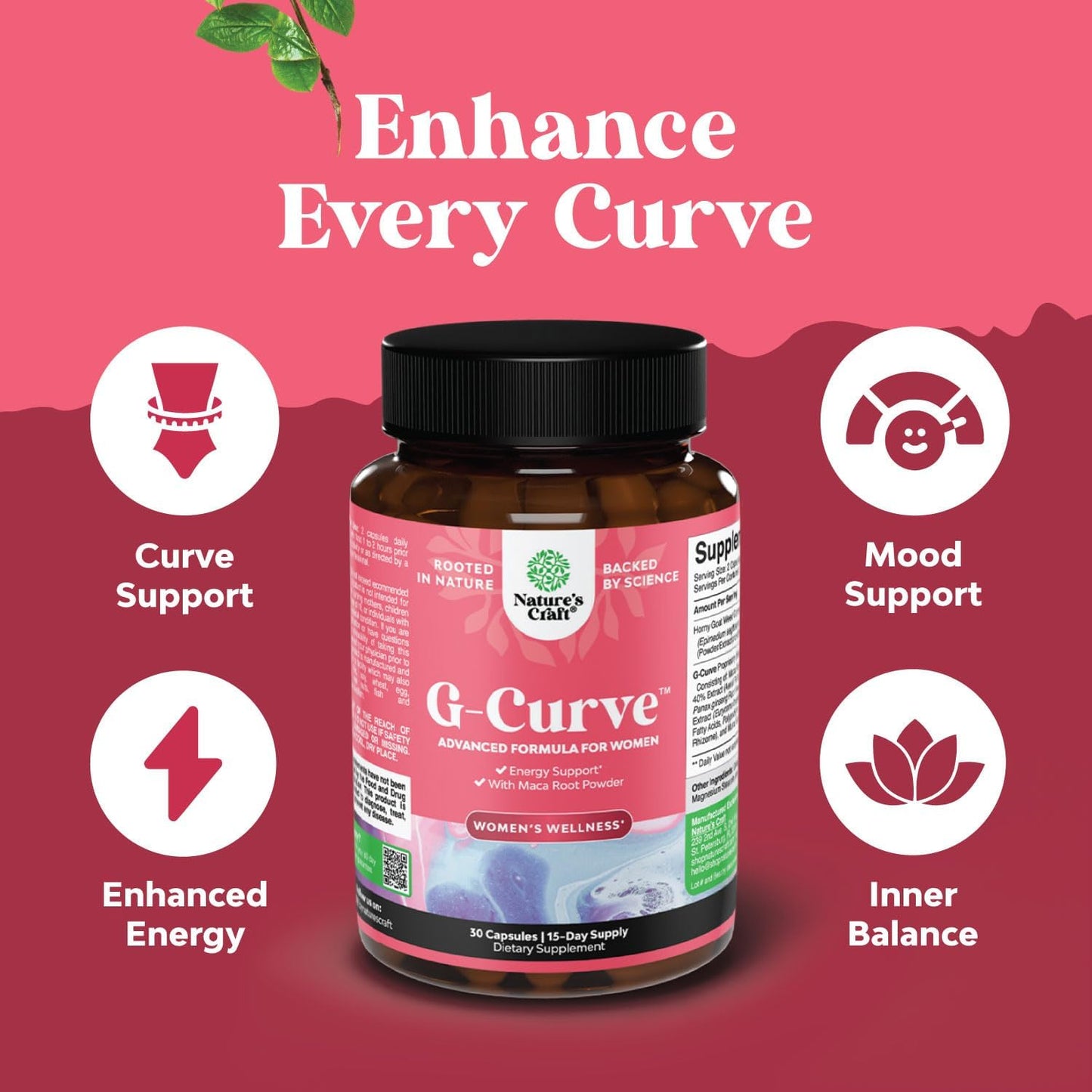 Women's Energy and Mood Boost Bundle: G Curve Horny Goat Weed + Liver Cleanse & Detox Formula - Herbal Liver Support Supplement for Performance