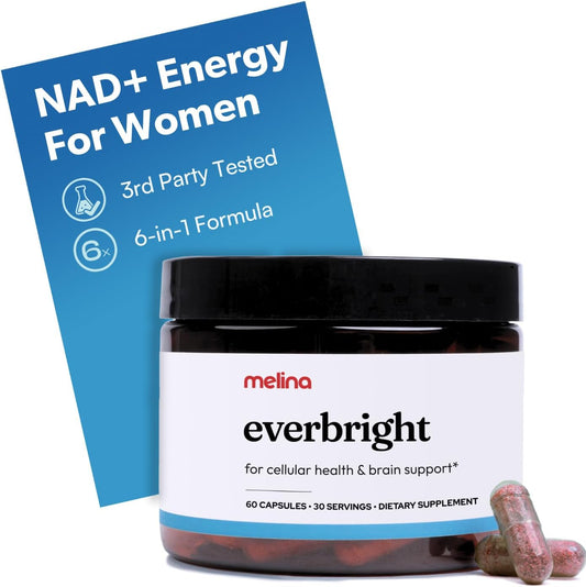Women's Energy & Longevity Supplement with NAD+ - NR, Pterostilbene, Citicoline, Astaxanthin - Anti-Aging, Focus, Skin - 30 Servings
