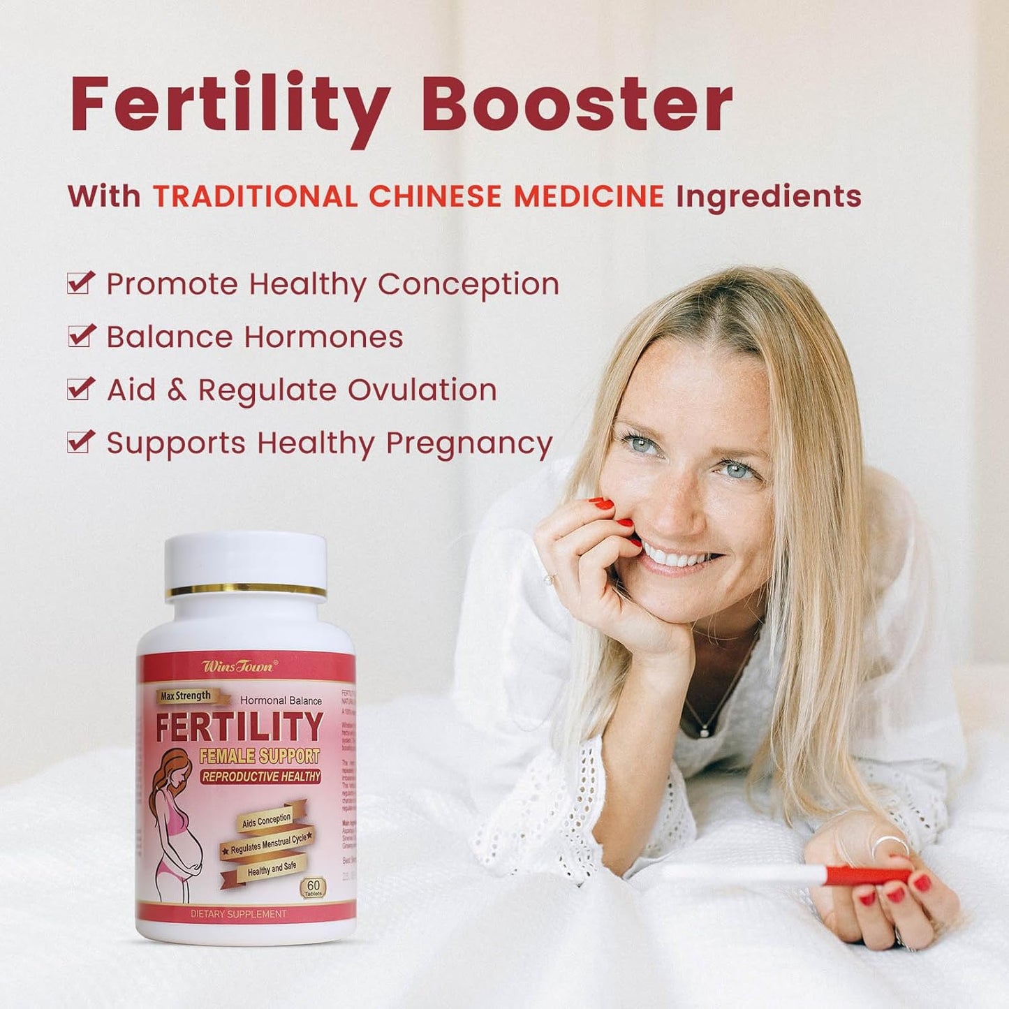 Women's Fertility Supplement with Prenatal Vitamins for Conception and Hormone Balance, 60 Tablets