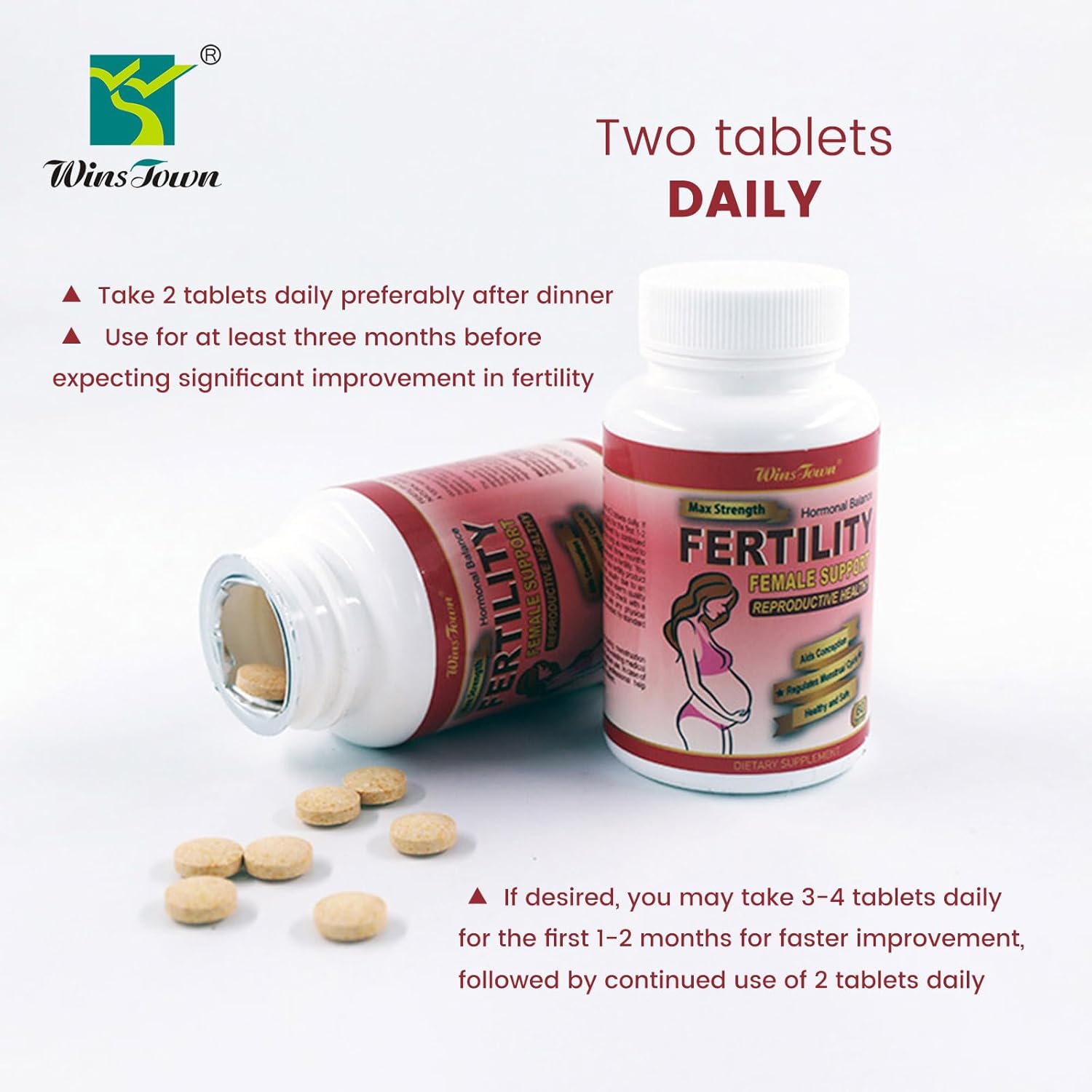 Women's Fertility Supplement with Prenatal Vitamins for Conception and Hormone Balance, 60 Tablets