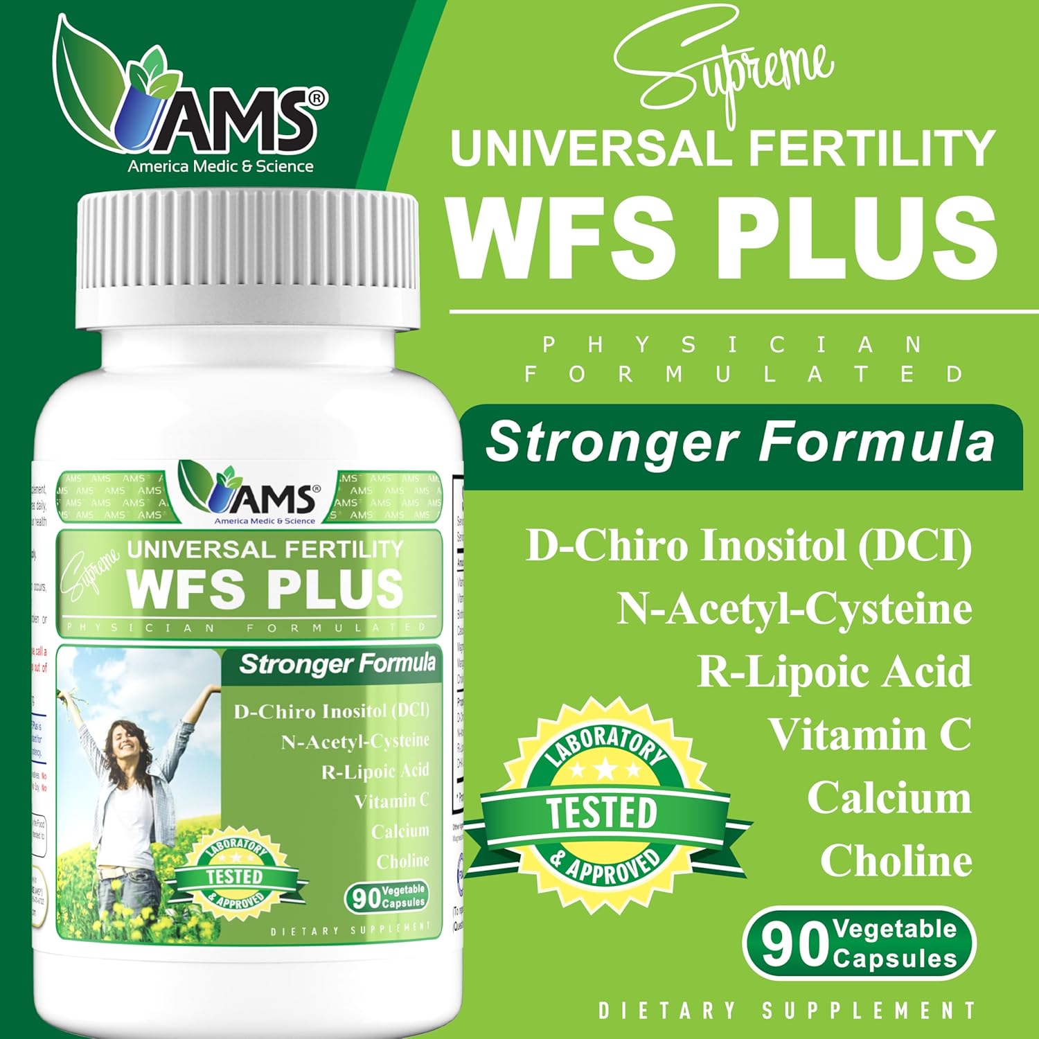 Women's Fertility Support Capsules with D-Chiro Inositol & DHA | Natural Preconception Vitamins for Ovulatory Health | 90 Capsules