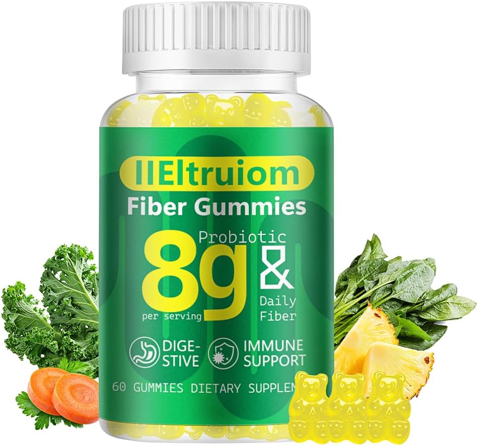 Women's Fiber Gummies with Potassium & Vitamin K1 - 8g Soluble Fiber, Vegan, Gelatin Free - 60 Count