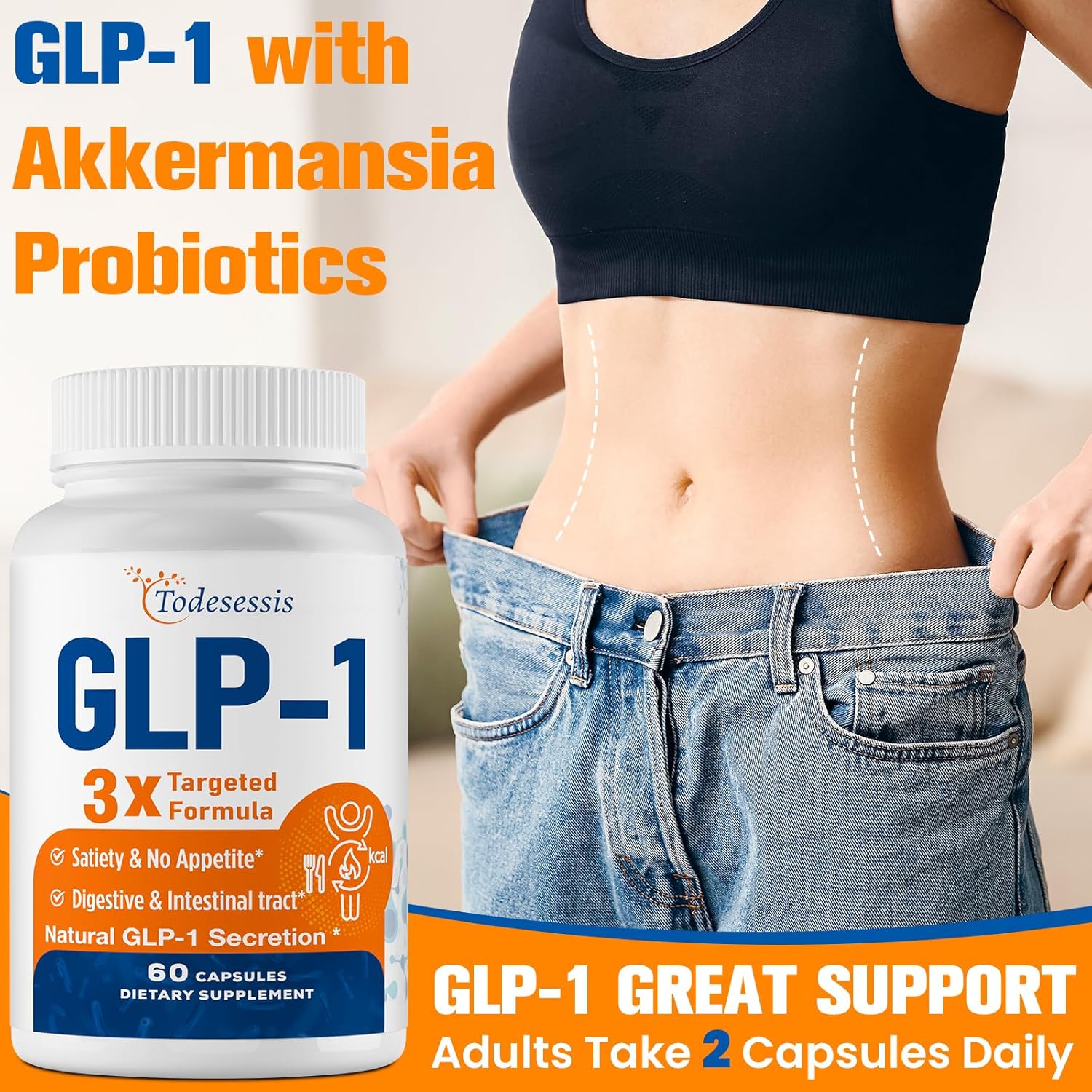 Women's GLP-1 Supplement with Probiotic, Berberine, & Inulin - Vegan Metabolism and Gut Health Support - 12 Pack