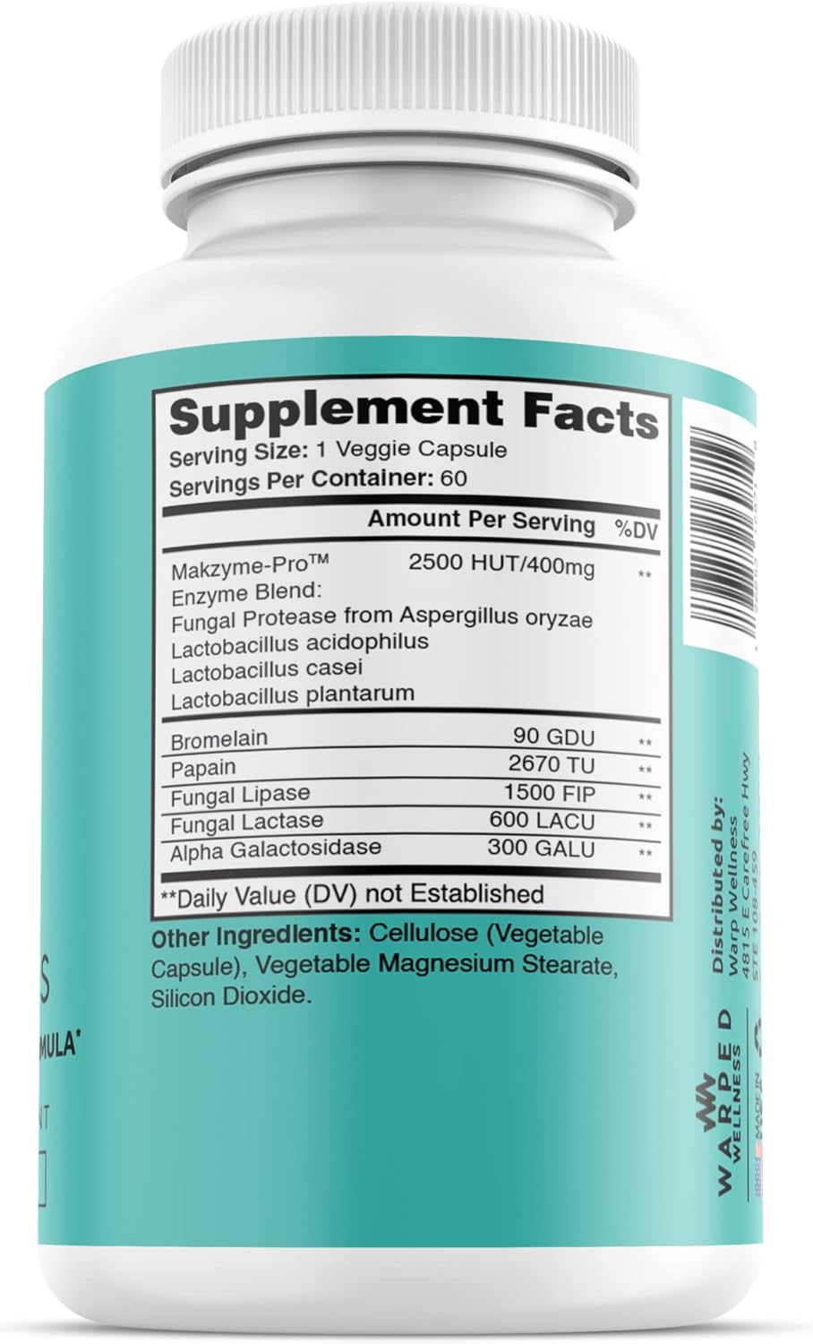 Women's Gut Health Support Supplement with Papain Enzyme - Female Probiotic Digestive Vitamin for Digestion Support by Warped Wellness