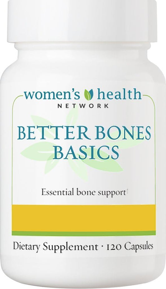 Women's Health Network Better Bones Basics Supplement - 120 Capsules with Calcium, Magnesium, Zinc, Vitamin D, K, Manganese, and Boron