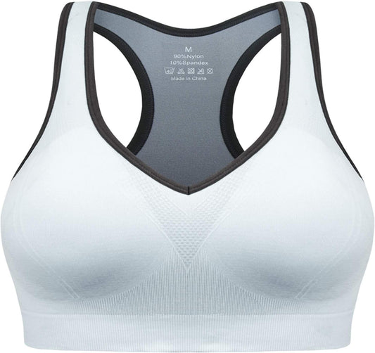 Women's High Impact Padded Racerback Sports Bra for Yoga Gym Fitness - GXXGE Active Wear