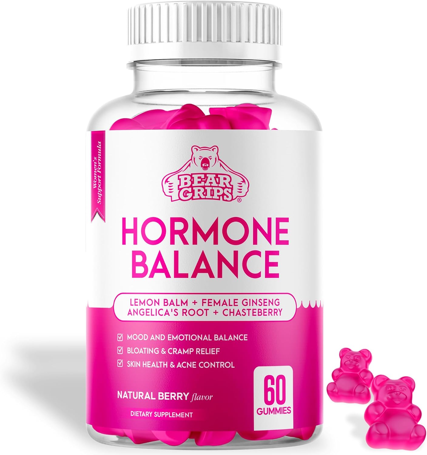 Women's Hormone Balance Gummies - PMS and Bloating Relief, Menopause Support Complex, Natural Cramp Relief for Women