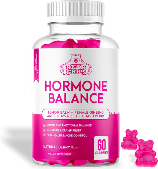 Women's Hormone Balance Gummies - PMS and Bloating Relief, Menopause Support Complex, Natural Cramp Relief for Women