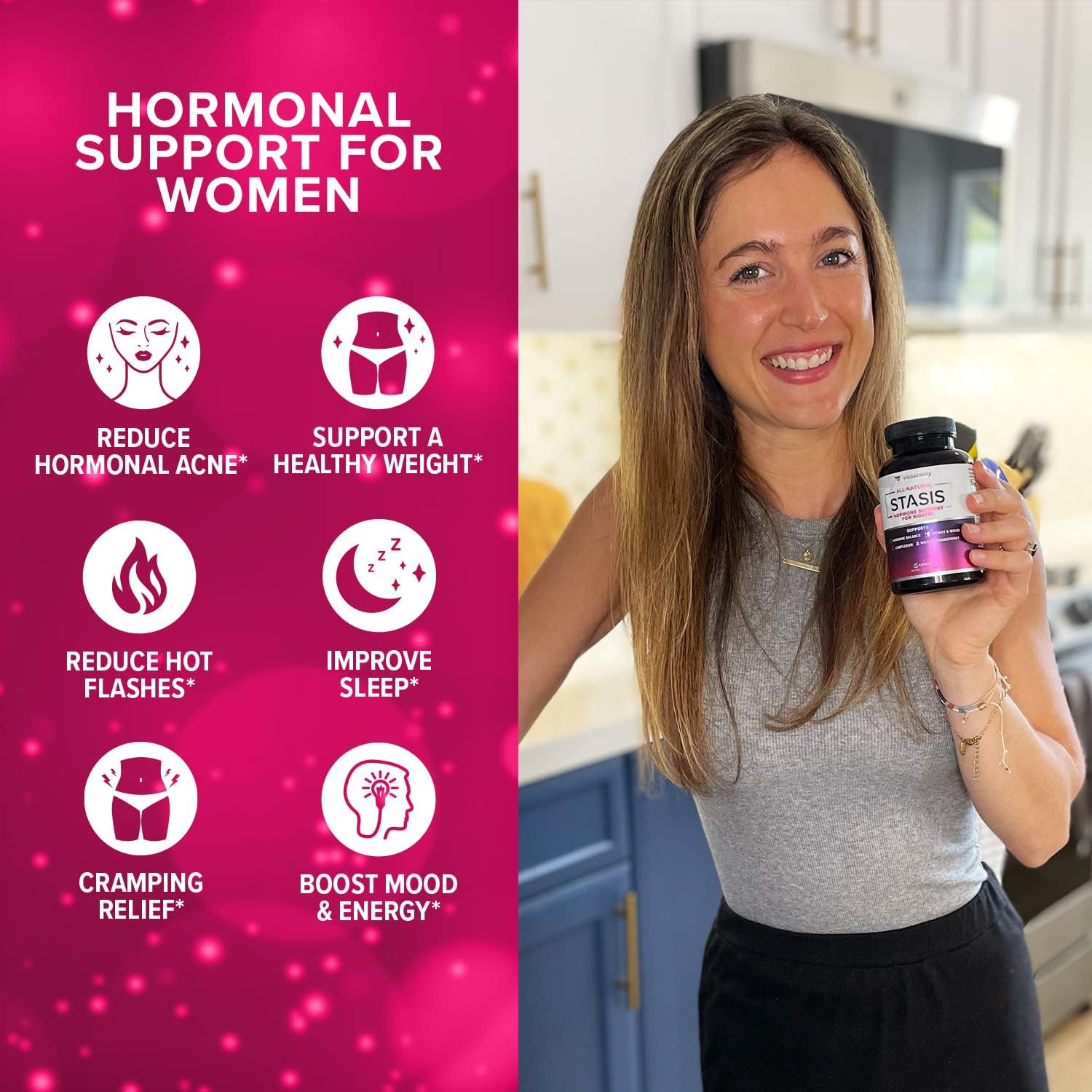Women's Hormone Balance Supplement - Myo-Inositol & D-Chiro Inositol Blend with DIM - Skin, Energy, & Cycle Support - 30 Day Supply