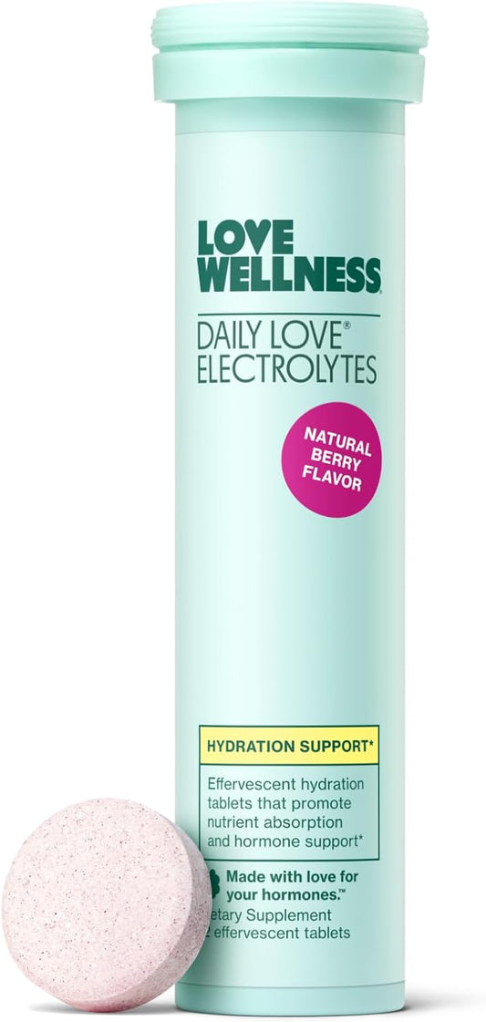 Women's Hydration Tablets with Electrolytes for Nutrient Absorption, Hormone Balance, Energy, Cortisol, and Mood Support - Berry Flavor, 12 Tablets