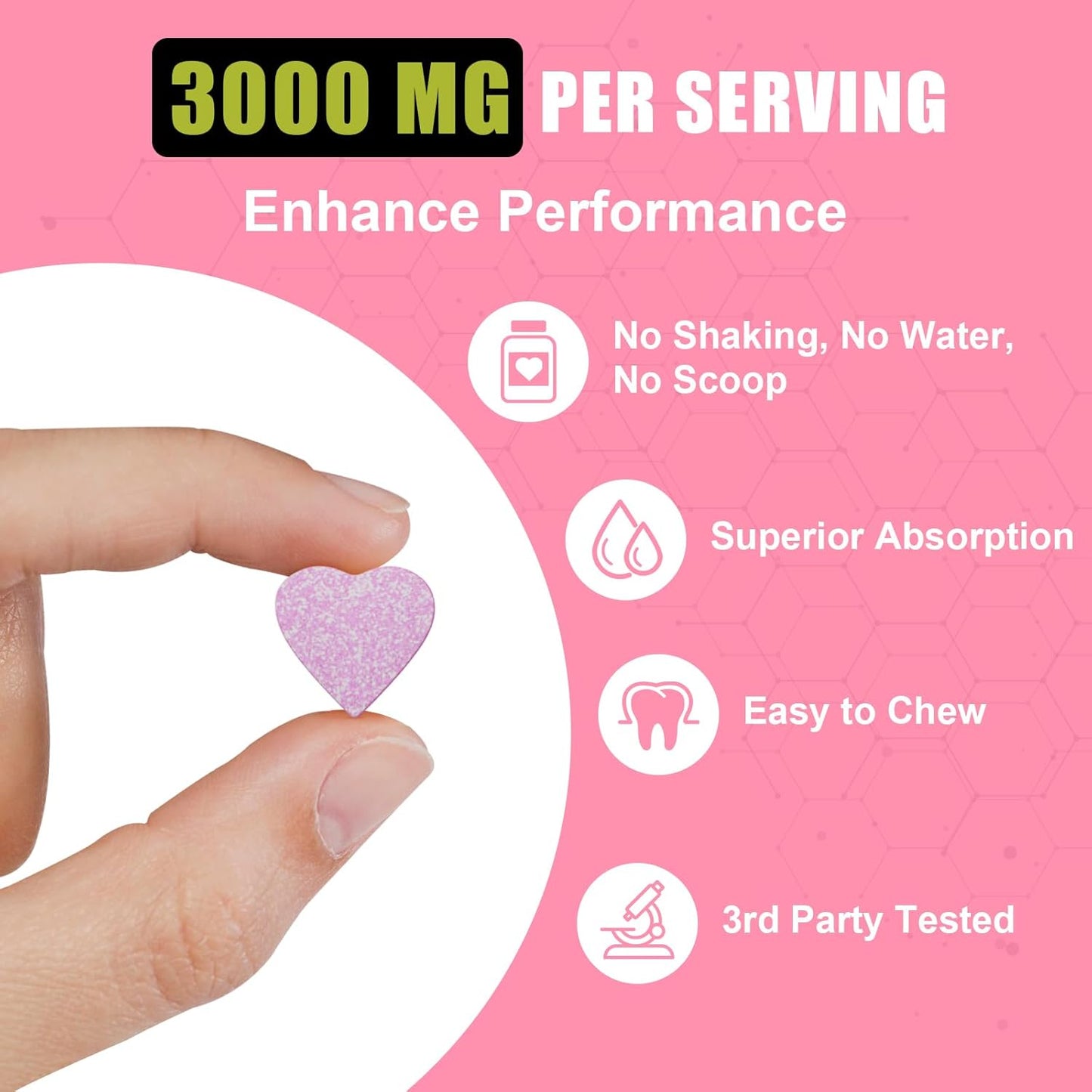 Women's Hydrolyzed Collagen Creatine Monohydrate Supplement with BCAA - Non-GMO & Sugar Free, 60 Servings