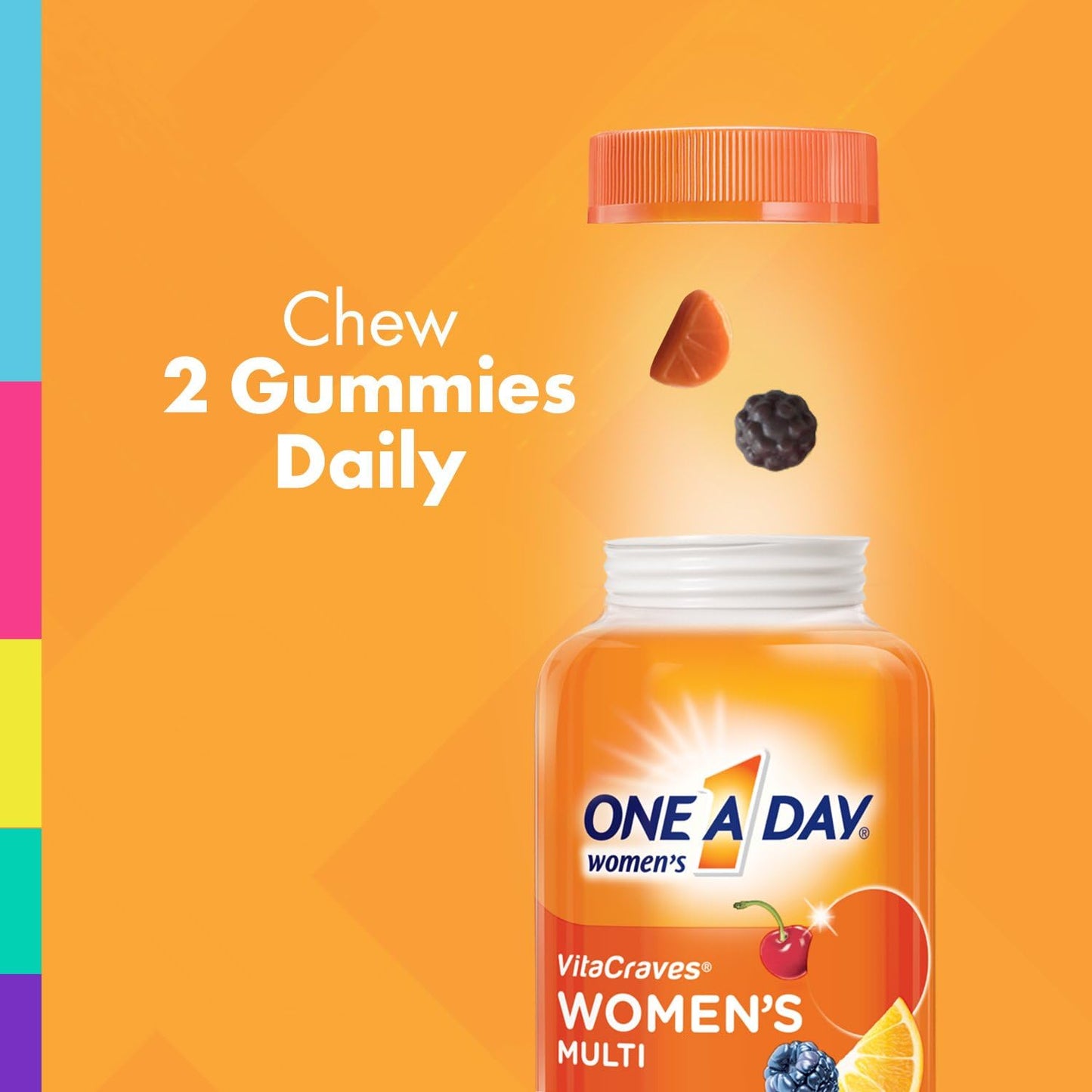 Women's Immune Support Multivitamin Gummies with Vitamin A, C, D, E, Zinc & Calcium - 70 Count