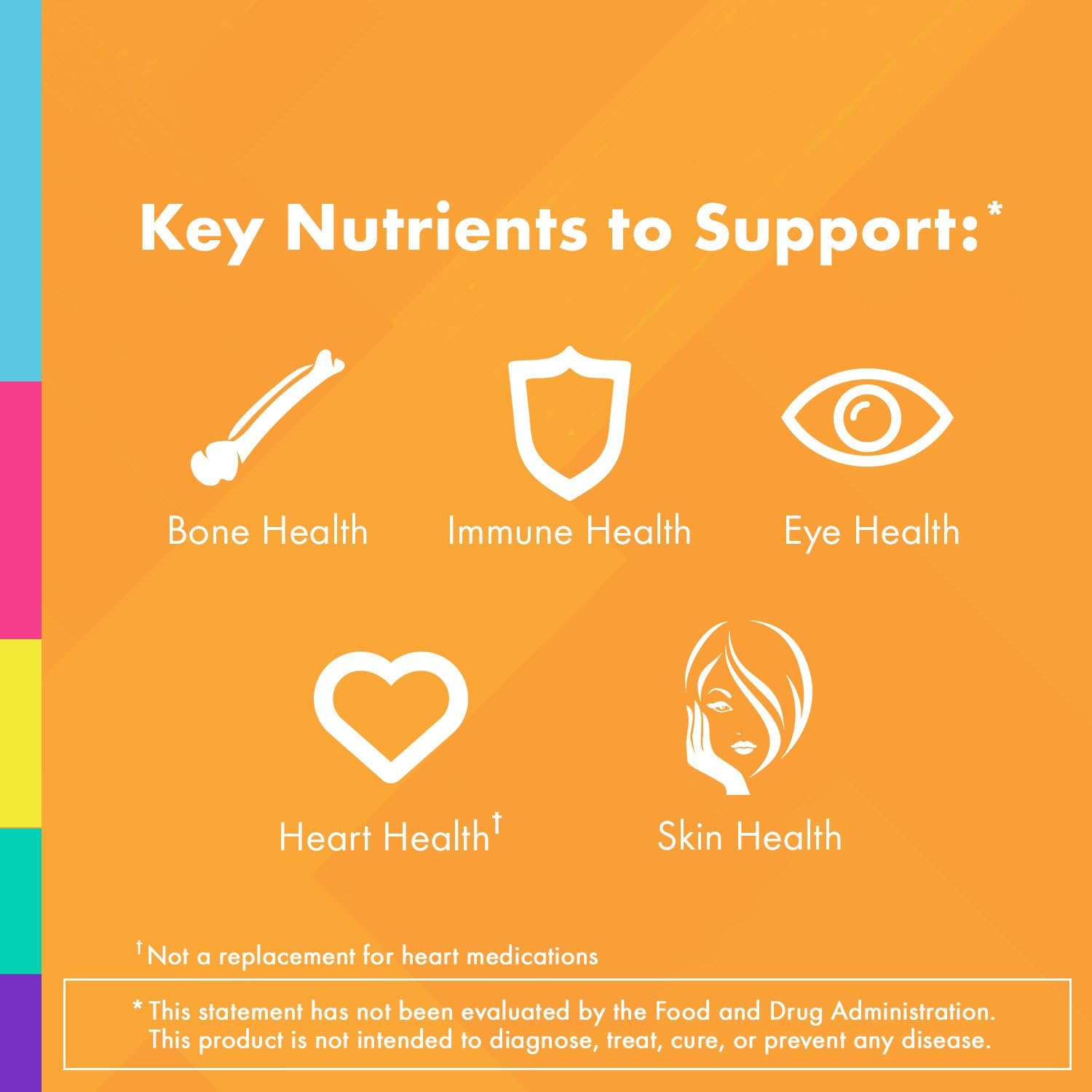 Women's Immune Support Multivitamin Gummies with Vitamin A, C, D, E, Zinc & Calcium - 70 Count