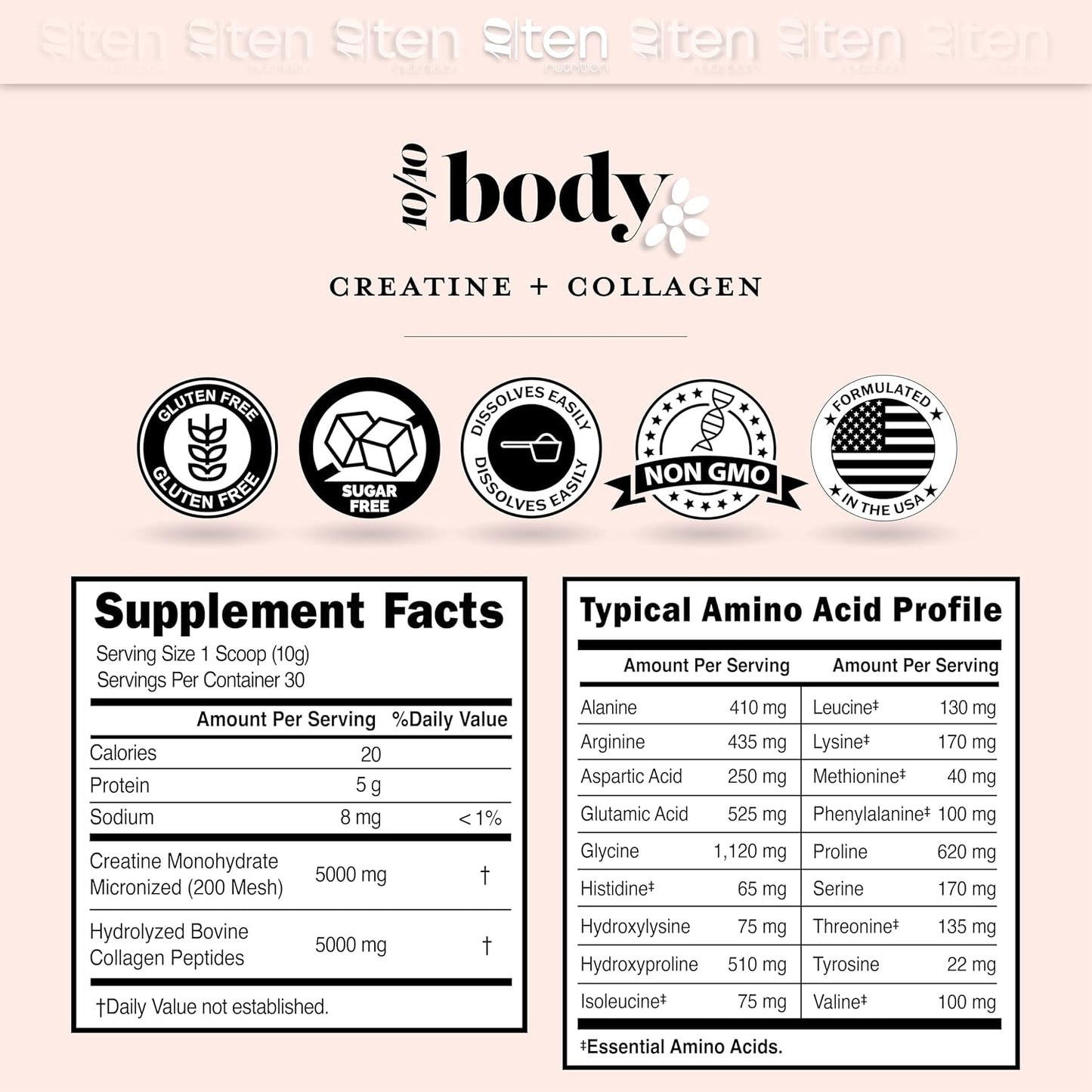 Women's Lean Muscle Growth & Booty Gain Combo: Creatine + Collagen - Supports Energy & Recovery - Unflavored, 30 Servings