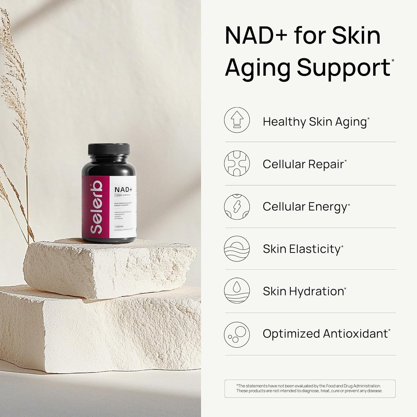 Women's Liposomal NAD+ Supplement with NMN Alternative - Supports Cellular Renewal, Energy, and Skin Health - 90 Capsules