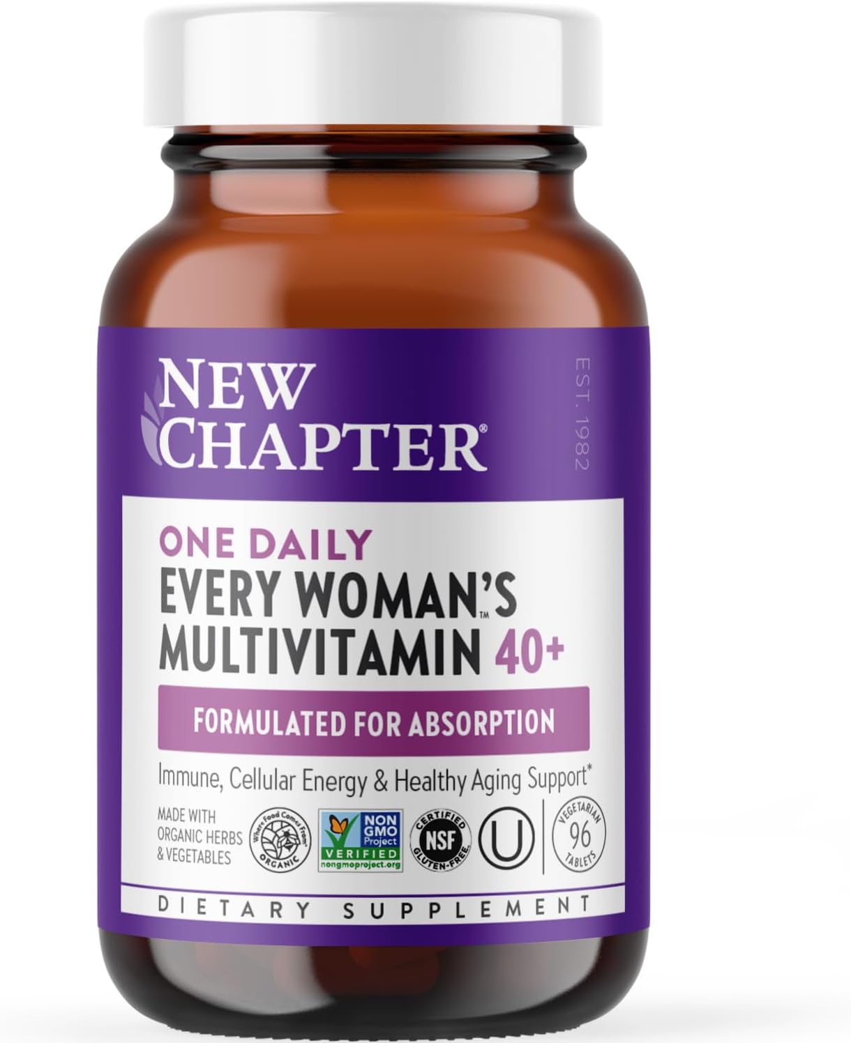 Women's Multivitamin 40 Plus for Energy, Healthy Aging, and Immune Support - 20+ Nutrients - Gentle on the Stomach - 96 Count