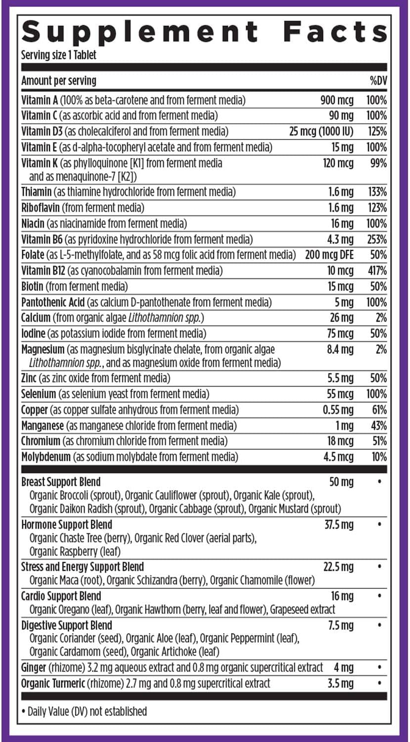 Women's Multivitamin 40 Plus for Energy, Healthy Aging, and Immune Support - 20+ Nutrients - Gentle on the Stomach - 96 Count