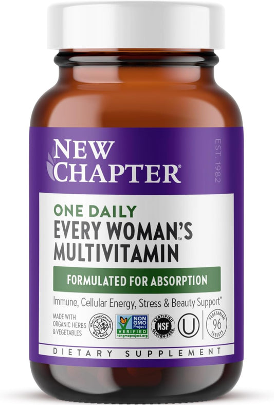 Women's Multivitamin for Immune, Beauty, and Energy Support - 20+ Nutrients, Gentle on Stomach - 96 Count