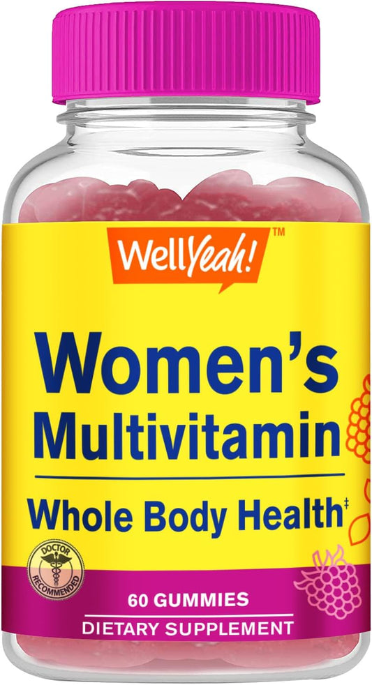 Women's Multivitamin Gummy with Biotin, Zinc, B Vitamins, Folic Acid - Raspberry Flavor - 60 Count - Overall Health & Well-Being