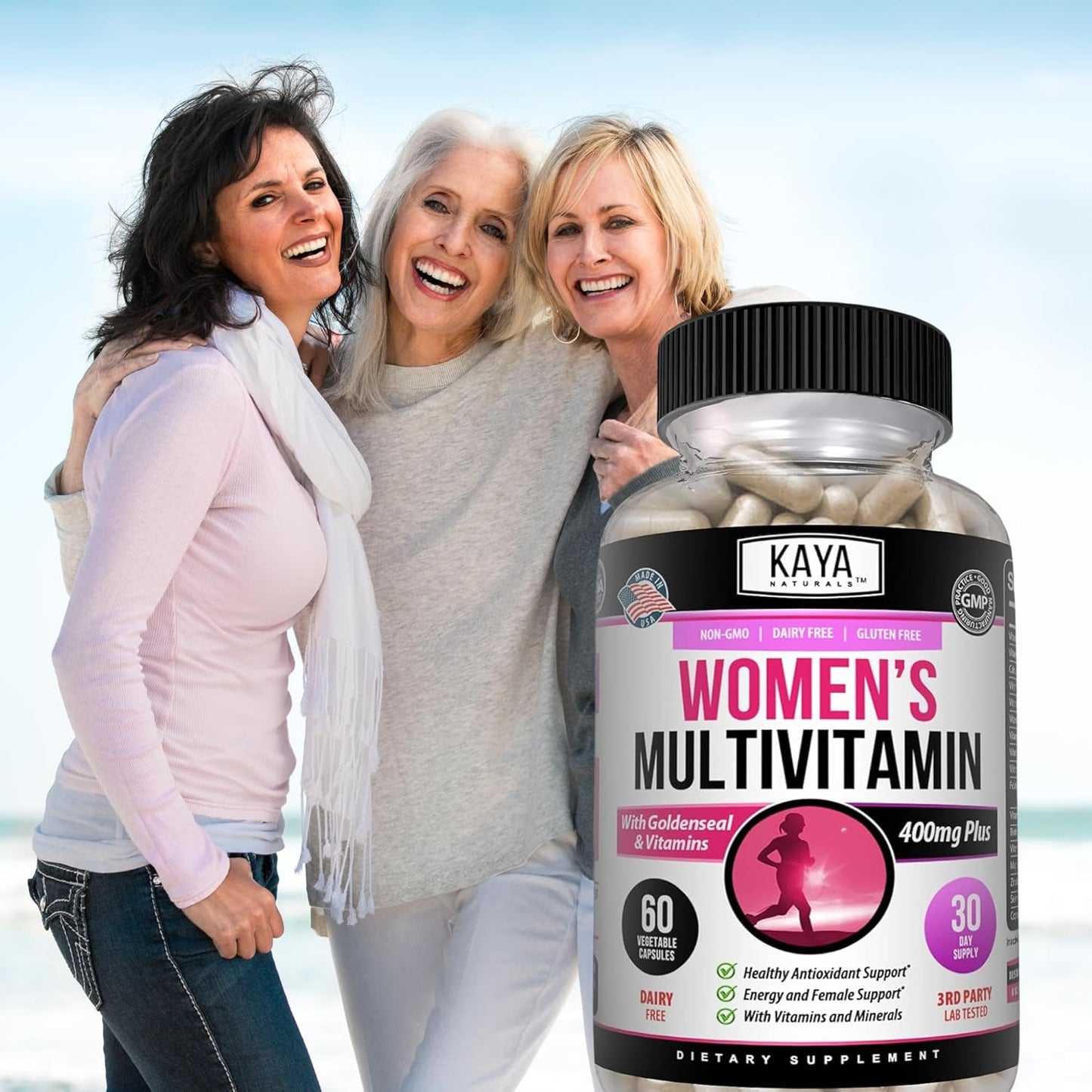 Women's Multivitamin with Antioxidants for Overall Health & Immune Support - Vitamins A, D, C, E, Biotin, Folic Acid, Multi-Mineral, Energy Boost - 60 Count