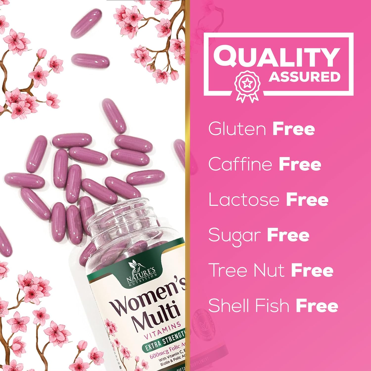 Women's Multivitamin with Iron, Calcium, Zinc, Vitamins A, C, D, E, B - Supports Bone, Skin, & Immune Health - 120 Softgels