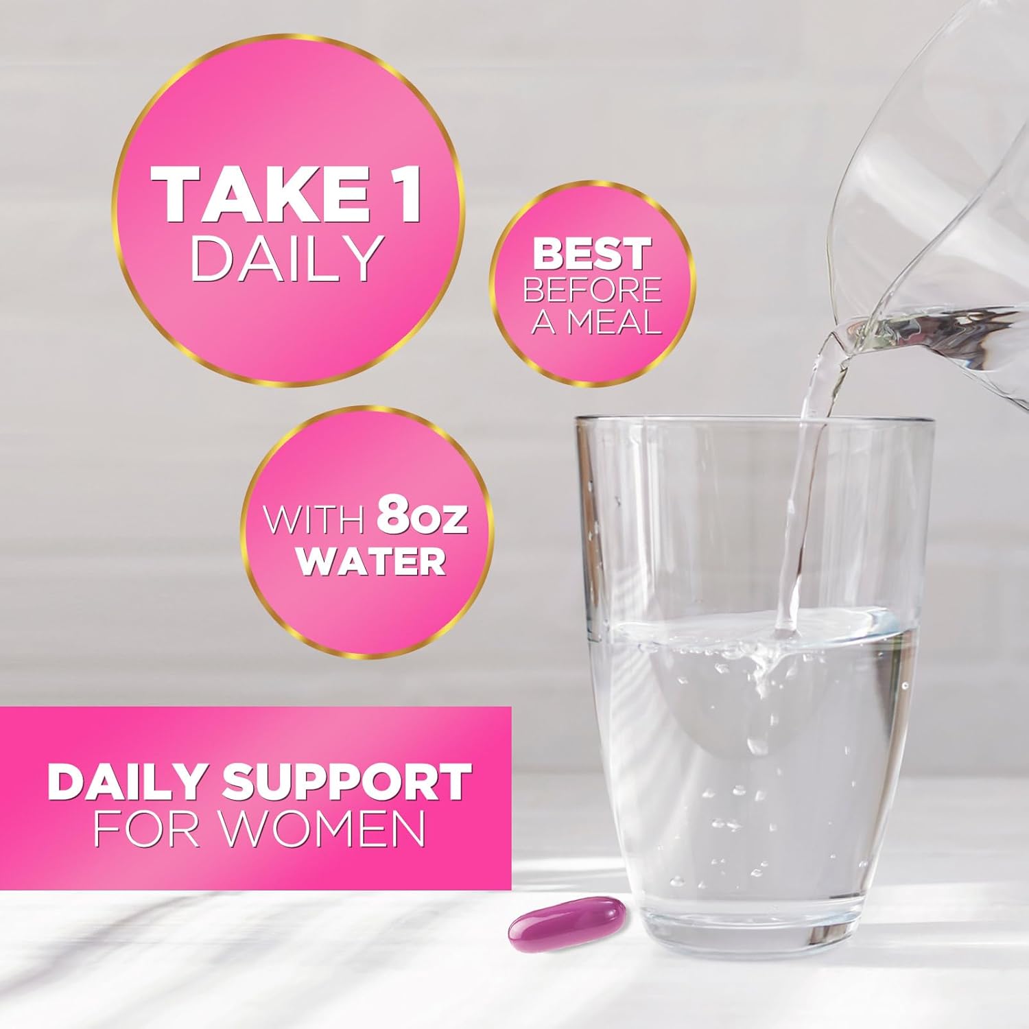 Women's Multivitamin with Iron, Calcium, Zinc, Vitamins A, C, D, E, B - Supports Bone, Skin, & Immune Health - 120 Softgels