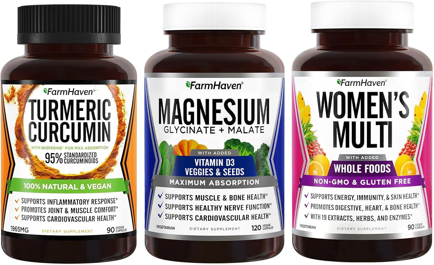 Women's Multivitamin with Magnesium, Turmeric Curcumin & BioPerine - FarmHaven Formula