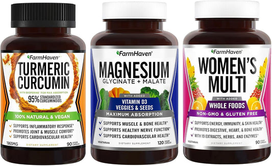 Women's Multivitamin with Magnesium, Turmeric Curcumin & BioPerine - FarmHaven Formula