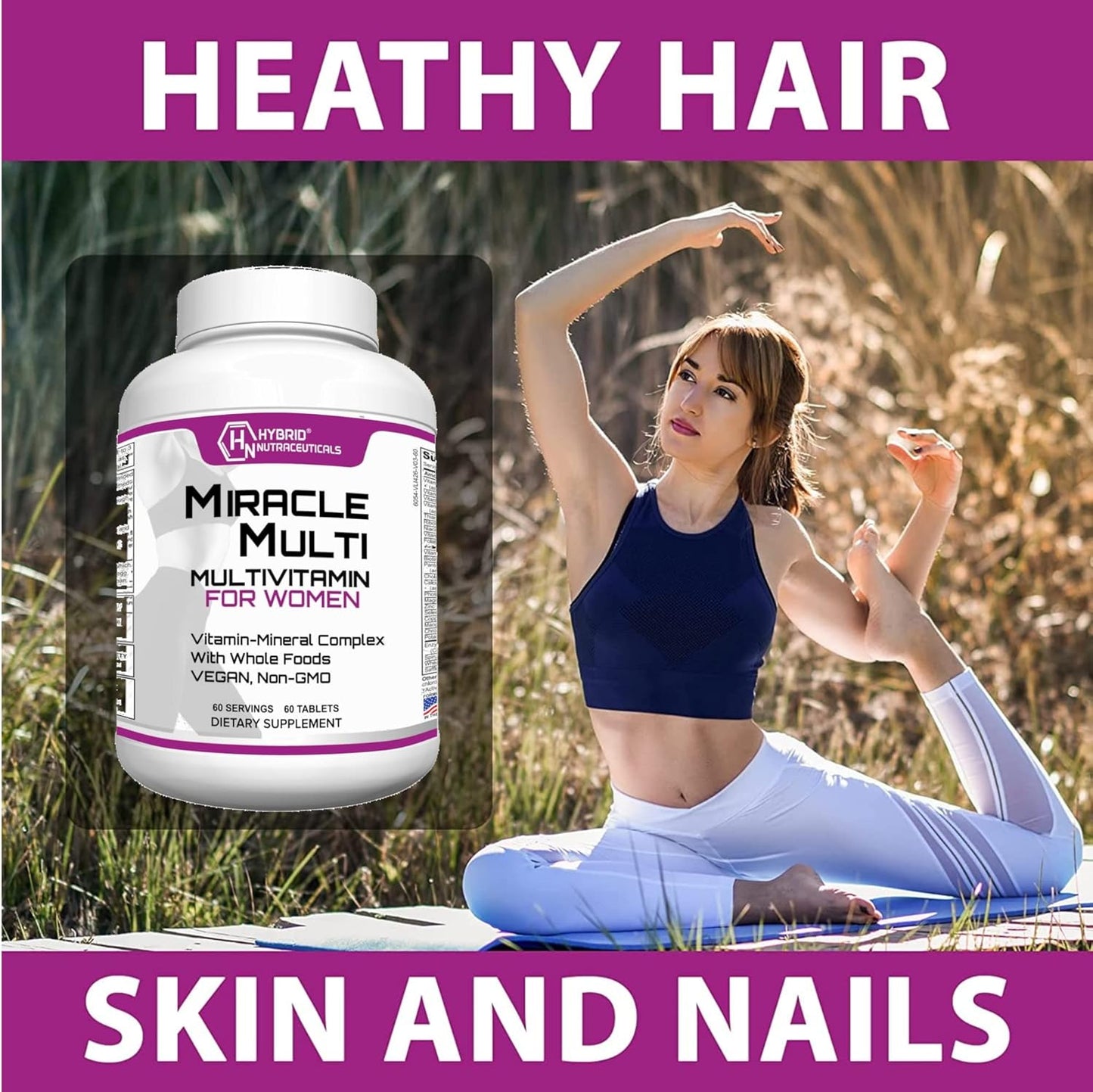 Women's Multivitamin with Probiotics, Biotin, Folic Acid, Enzymes + Fruit & Vegetable Blend - Immune Support, Heart Health, Energy: 60 Servings