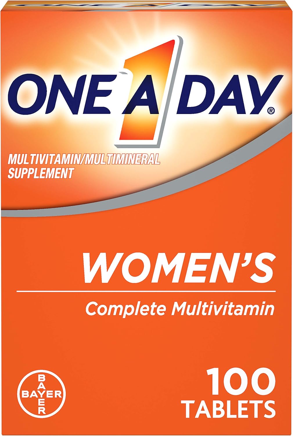 Women's Multivitamin with Vitamin A, C, D, E, Zinc for Immune Support - B12, Biotin, Calcium, 100 Tablets