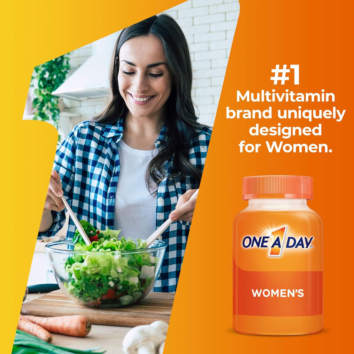 Women's Multivitamin with Vitamin A, C, D, E, Zinc for Immune Support - B12, Biotin, Calcium, 100 Tablets