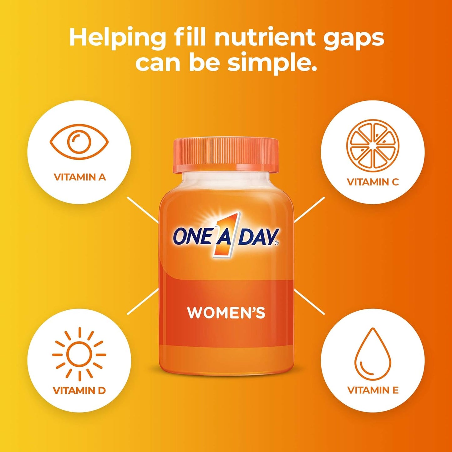 Women's Multivitamin with Vitamin A, C, D, E, Zinc for Immune Support - B12, Biotin, Calcium, 100 Tablets