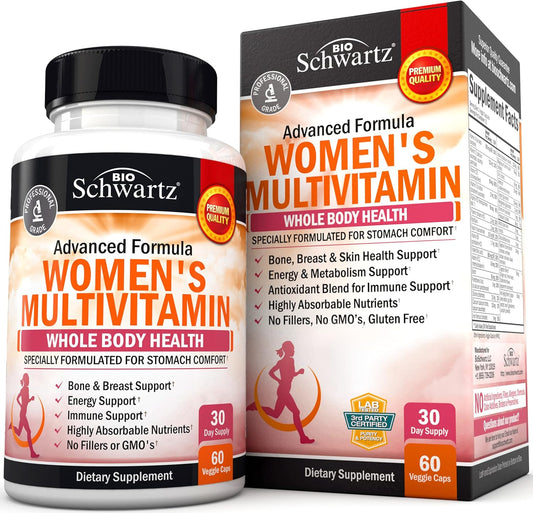 Women's Multivitamin with Vitamin D3 for Bone, Breast, Skin, and Joint Health - Immunity Support and Natural Defense - 60 Capsules