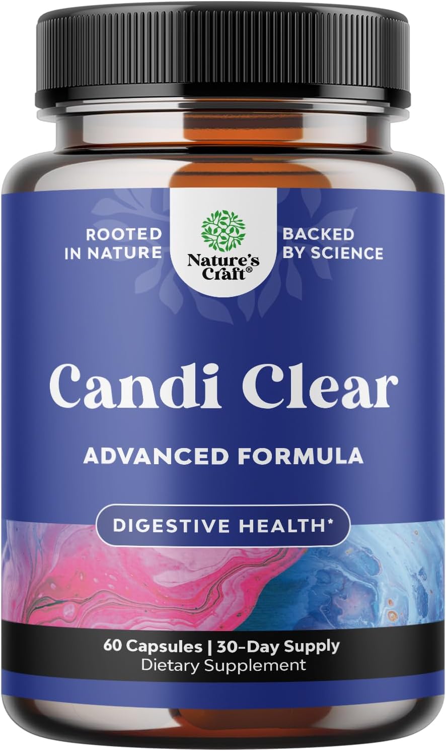 Women's Natures Craft Candi-Clear Full Body Cleanse Detox - Anti Overgrowth Gut Detox with Caprylic Acid, Black Walnut, Wormwood, and Oregano - Includes Pre and Probiotics